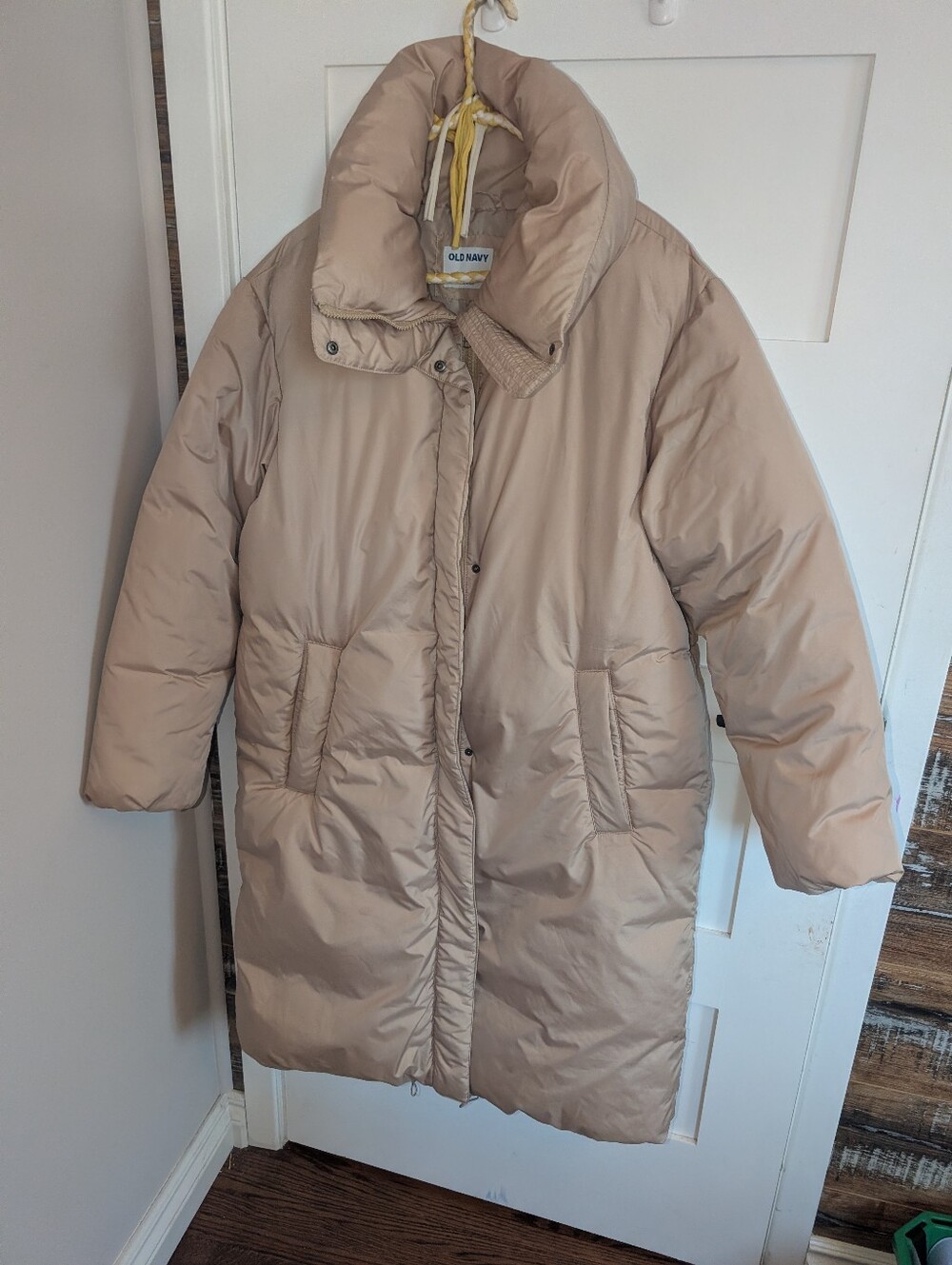 Old Navy Taupe Long Puffer Coat